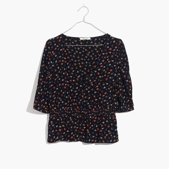 Smocked-Waist Blouse Top in Prairie Posies size 2 - Picture 2 of 10